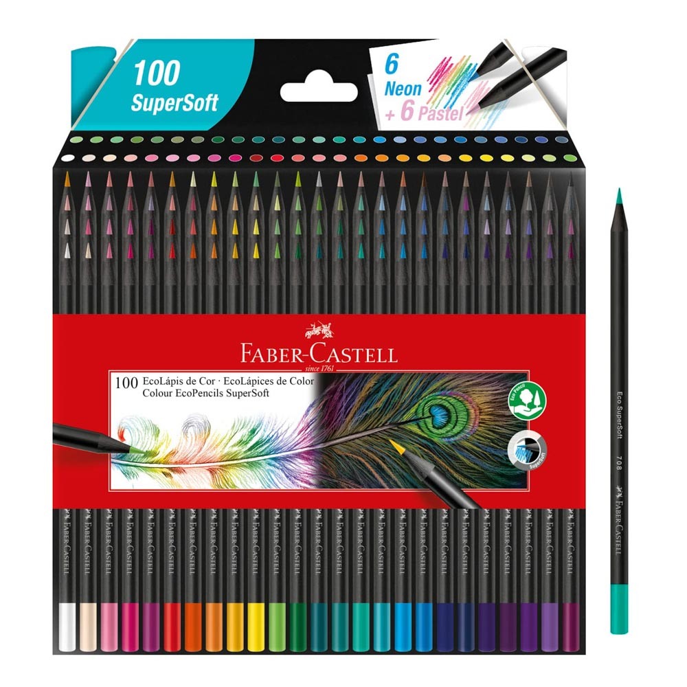 CRAYON MADERA FABER CASTELL SUPERSOFT 100 COLORES