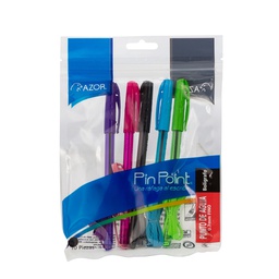 BOLIGRAFO AZOR 6805CS 0.7MM C/CORDON COLORES BX5