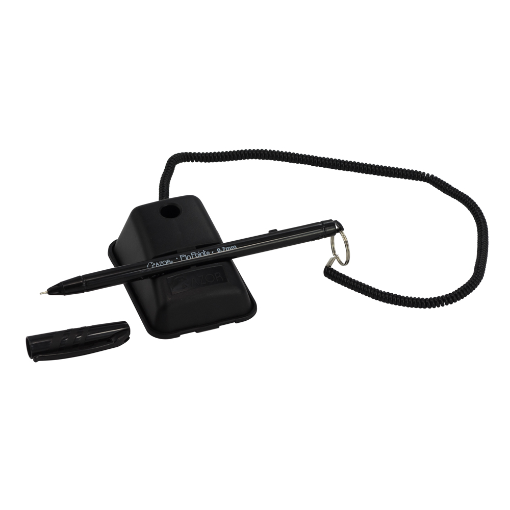 BOLIGRAFO AZOR 6806 0.7MM C/BASE +3  NEGRO BX3