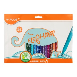 MARCADOR Y-PLUS ELEPHANT P/FINA 24 COLORES