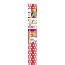 CONTAC ADHESIVO FAST ROLLO C/ PUNTOS ROJO