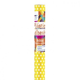 [DIST03634] CONTAC ADHESIVO FAST ROLLO C/ PUNTOS AMARILLO ORO