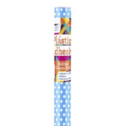 [DIST03638] CONTAC ADHESIVO FAST ROLLO C/ PUNTOS CELESTE