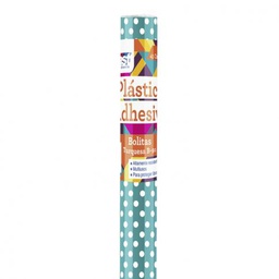 CONTAC ADHESIVO FAST ROLLO C/ PUNTOS TURQUEZA