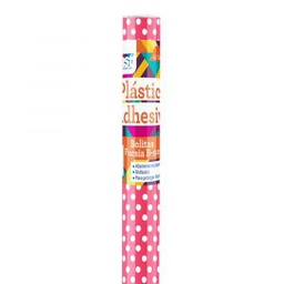 CONTAC ADHESIVO FAST ROLLO C/ PUNTOS FUCSIA