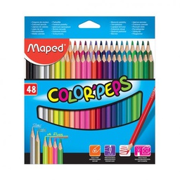 CRAYON DE MADERA MAPED LARGO TRIANG. 48 COLORES