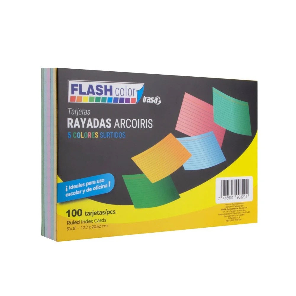 TARJETAS IRASA 327 5X8 PX100 RAYADAS ARCOIRIS