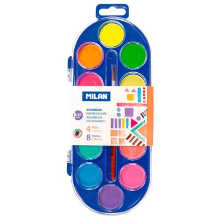 ACUARELA MILAN ESTUCHE C/PINCEL 12 COLORES
