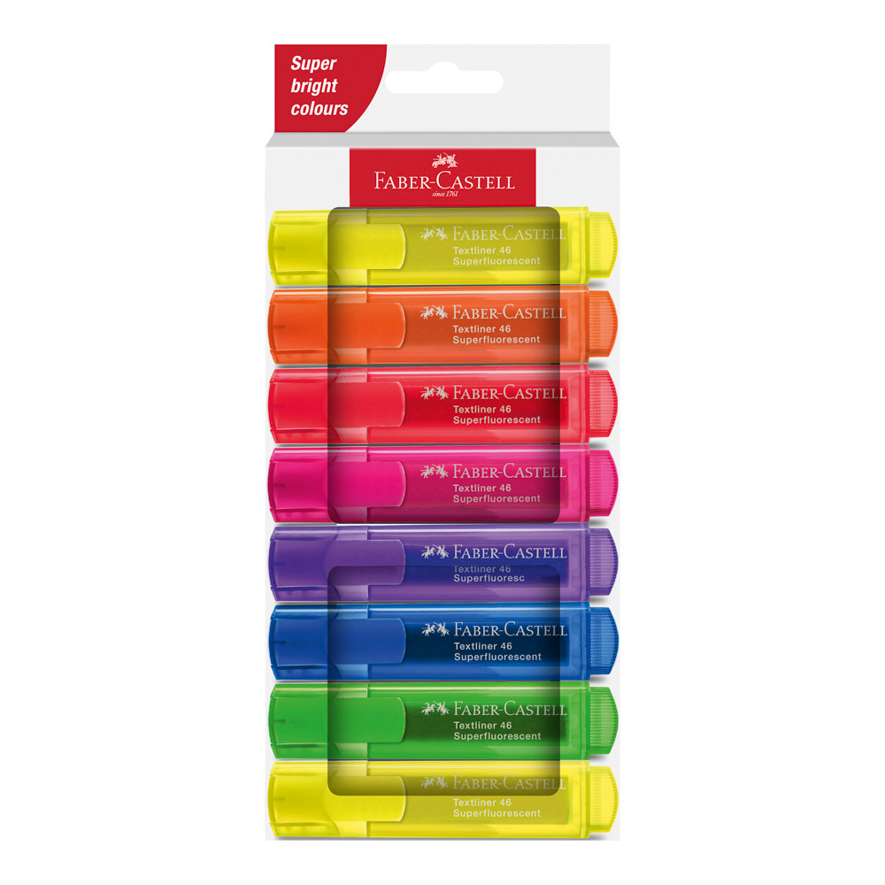 RESALTADOR 4648 FABER CASTELL 8 COLORES NEON