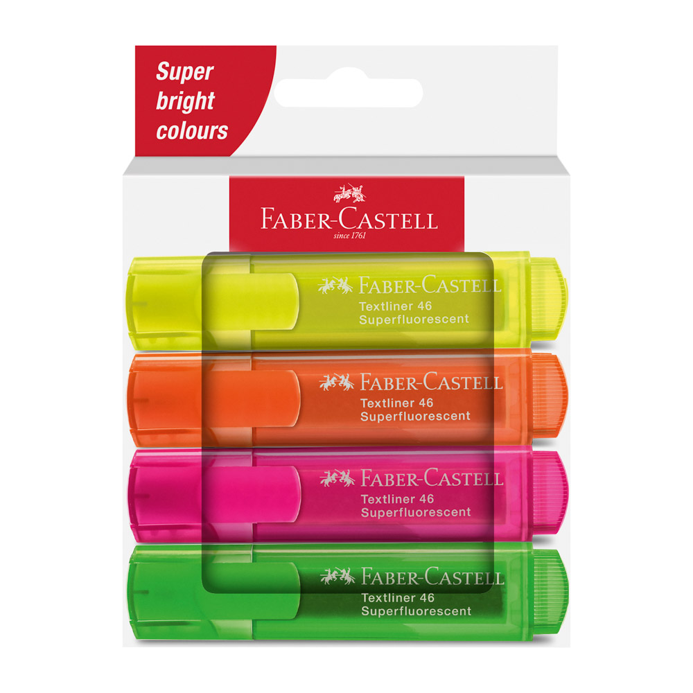 RESALTADOR 4644 FABER CASTELL 4 COLORES NEON
