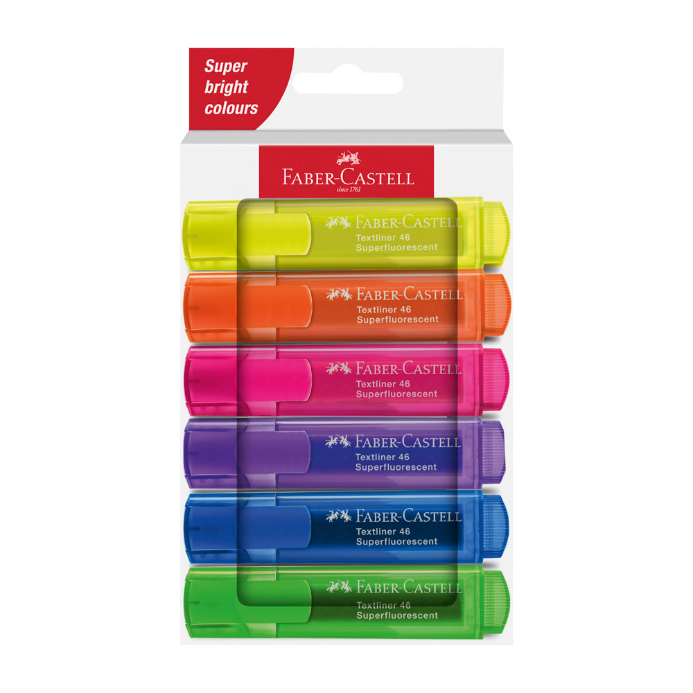 [DIST04019] RESALTADOR 4646 FABER CASTELL 6 COLORES NEON