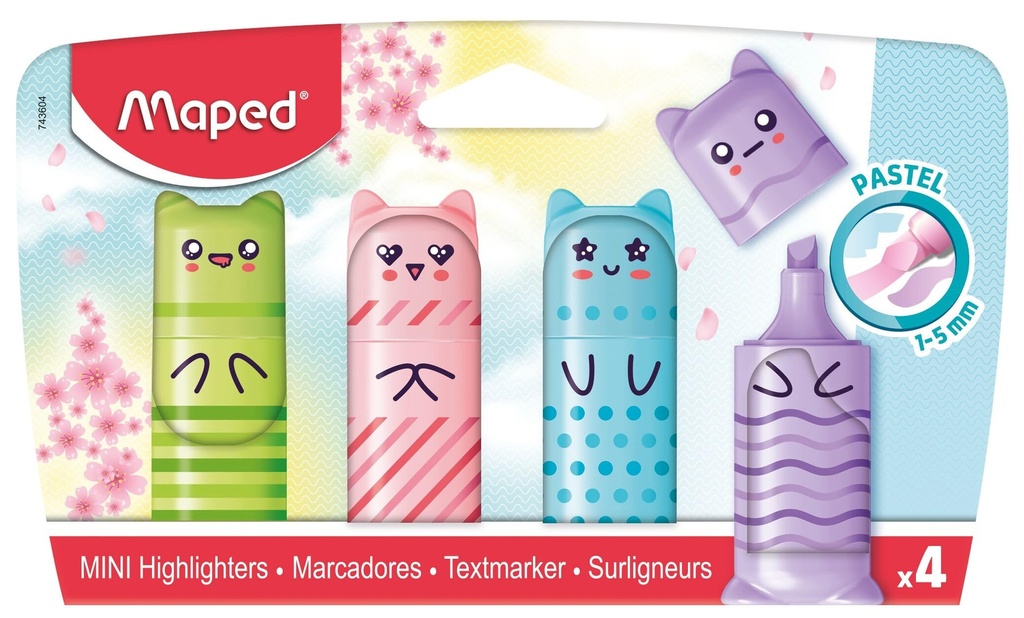 RESALTADOR MAPED 743604 POCKET MINI 4 COL.