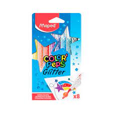 MARCADOR EN ESTUCHE MAPED GLITTER PEP´S 8 COLORES