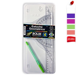 ESTUCHE GEOMETRICO BOLIK COLORES K3 CON REGLA