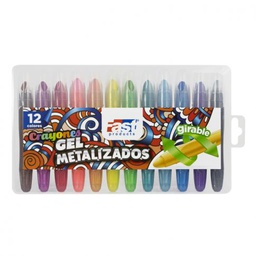 CRAYON GEL FAST COLORFUL METALICO 12 COL.