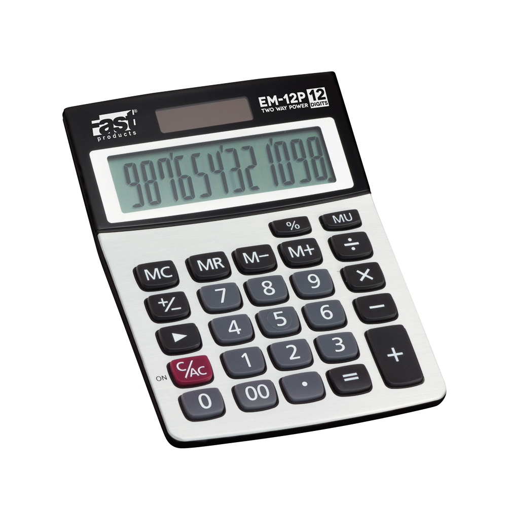 CALCULADORA FAST D/ESCRITORIO METALICA EM-12P 12 DIG