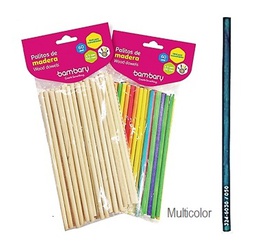 PALITOS BAMBARY MADERA MEDIANO COLORES