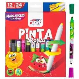 [DIST04968] MARCADOR FAST ESTUCHE BI C/AROMA 12-24 COLORES
