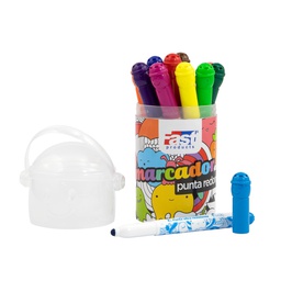 MARCADOR FAST BOTE P/REDONDA 12 COLORES