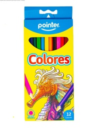 CRAYON DE MADERA POINTER LARGO 12 COLORES