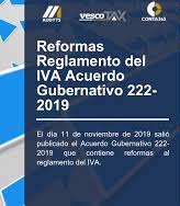 REFORMA LA REGLAMENTO LEY DEL IVA ACUER. GUBER. 125-2022