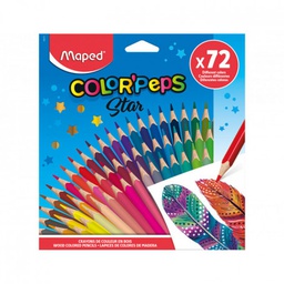 CRAYON DE MADERA MAPED 832072 LARGO STAR 72 COLORES