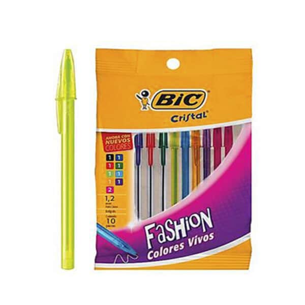 [DIST05212] BOLIGRAFO BIC  FASHION 1.2MM BLISTER 10 COLORES