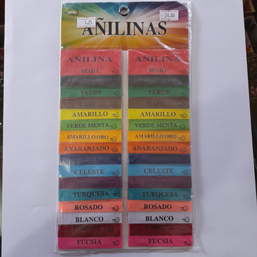 AÑELINA VEGETAL COLORES SURTIDOS CARTON 30 SOBRES
