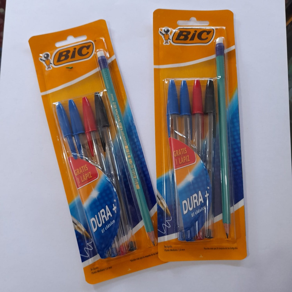 BOLIGRAFO BIC BLISTER 5 PZS (R, N, A, LAPIZ)