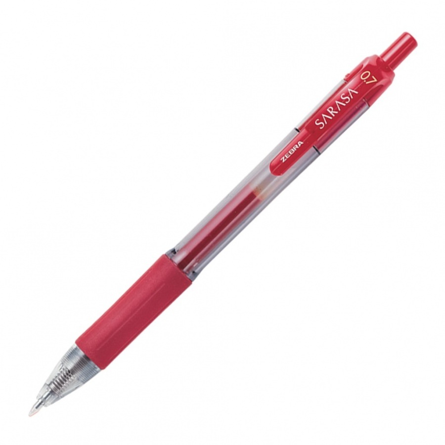 BOLIGRAFO ZEBRA SARASA RETRAC. GEL 0.7MM  ROJO CX12