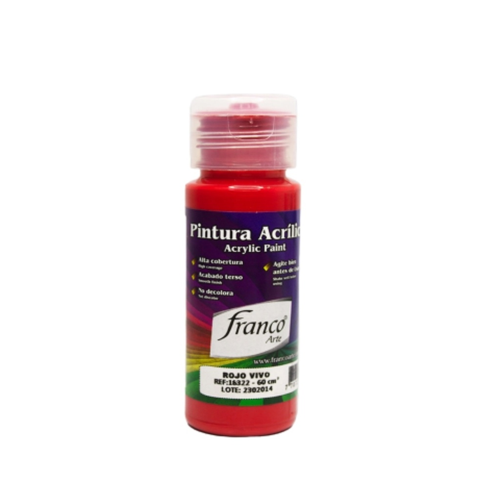 [DIST02307] PINTURA ACRILICA 60ML FRANCO ROJO VIVO