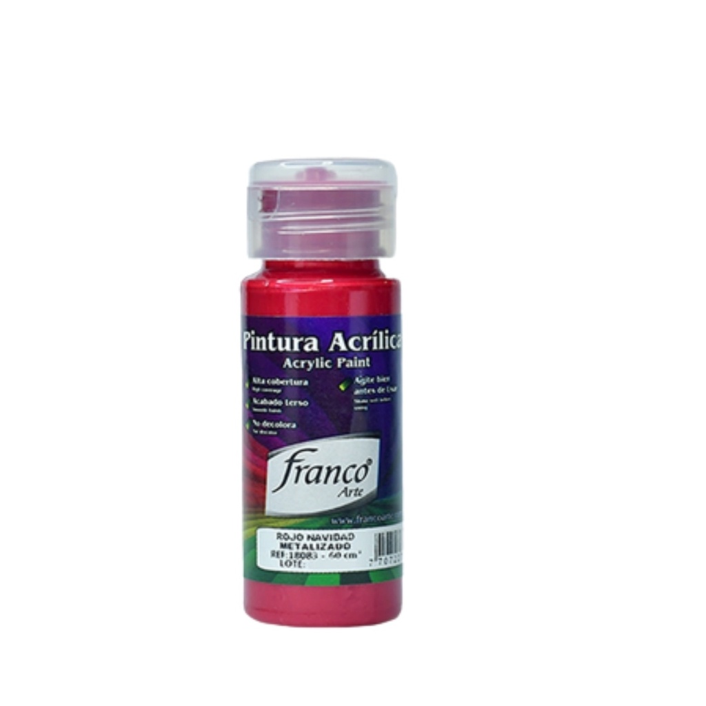 [DIST02441] PINTURA ACRILICA 60ML FRANCO ROJO NAVIDAD METALIZADO
