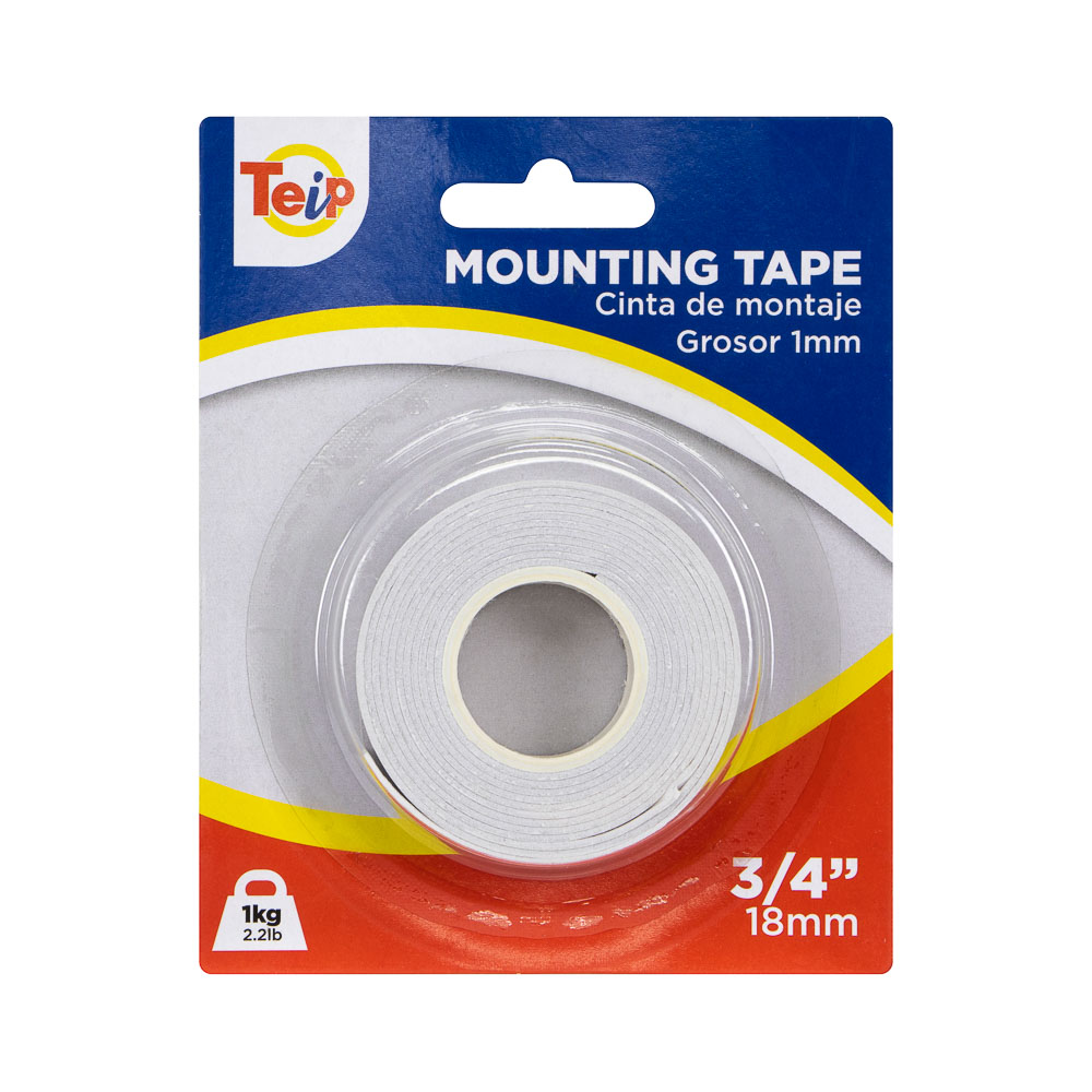 CINTA ADHESIVA TEIP MOUNTING 3/4" X 1.5MTS