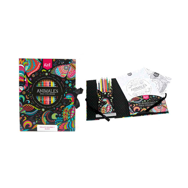 KIT DE CARPETA Y CRAYONES PARA PINTAR MANDALAS KIUT