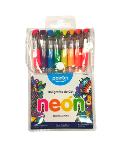 BOLIGRAFO POINTER NEON 8 COLORES GP-2210