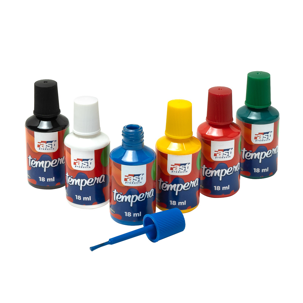 TEMPERA EN ESTUCHE FAST 18ML 6 COL. C/BROCHA
