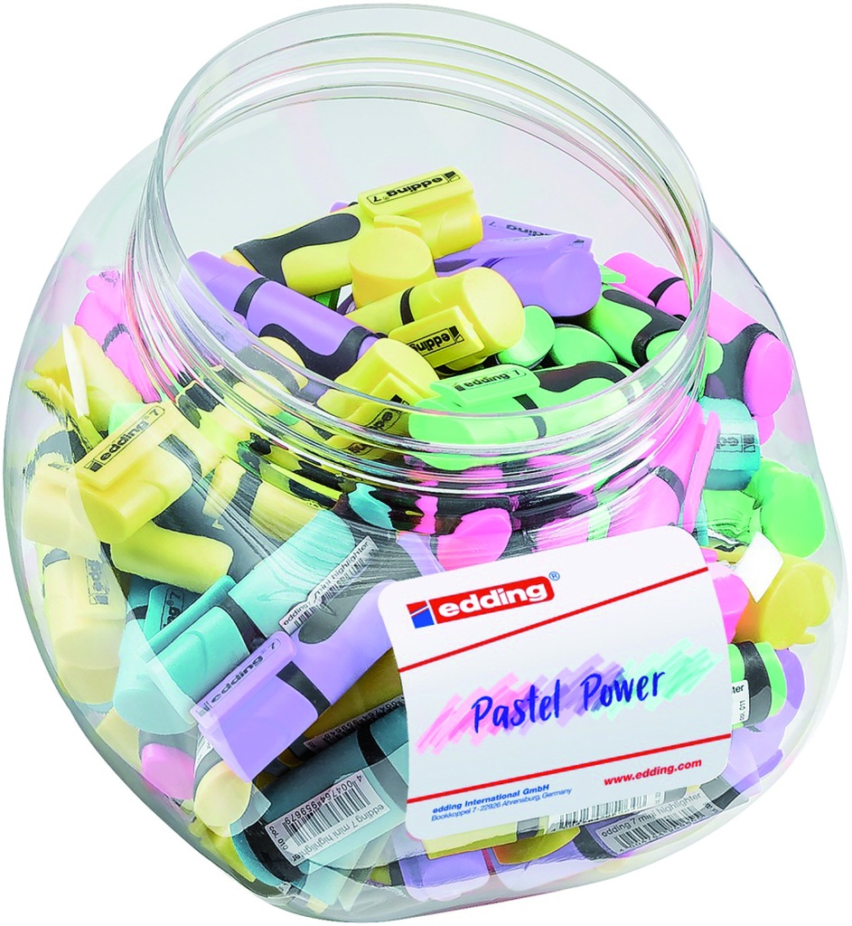 MARCADOR RESALTADOR EDDING 7 MINI COLORES PASTEL
