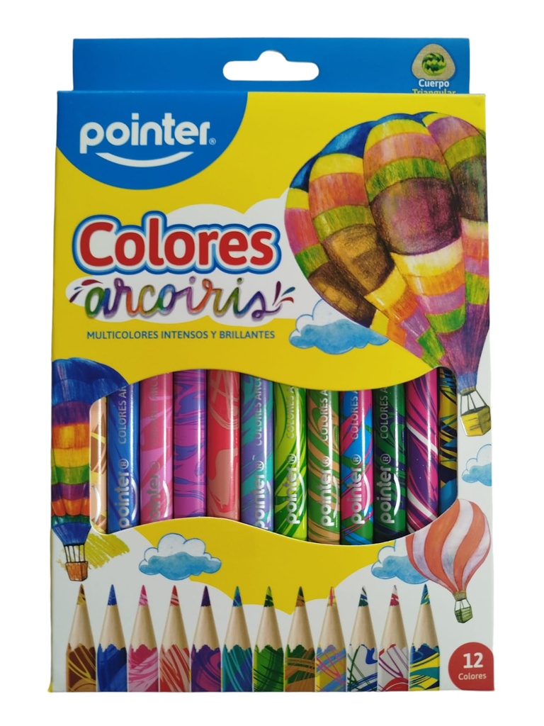CRAYON DE MADERA POINTER JUMBO ARCOIRIS 12 COLORES