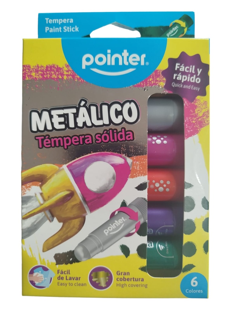 CRAYON TEMPERA SOLIDA POINTER 6 COL. METALICO 22148-M