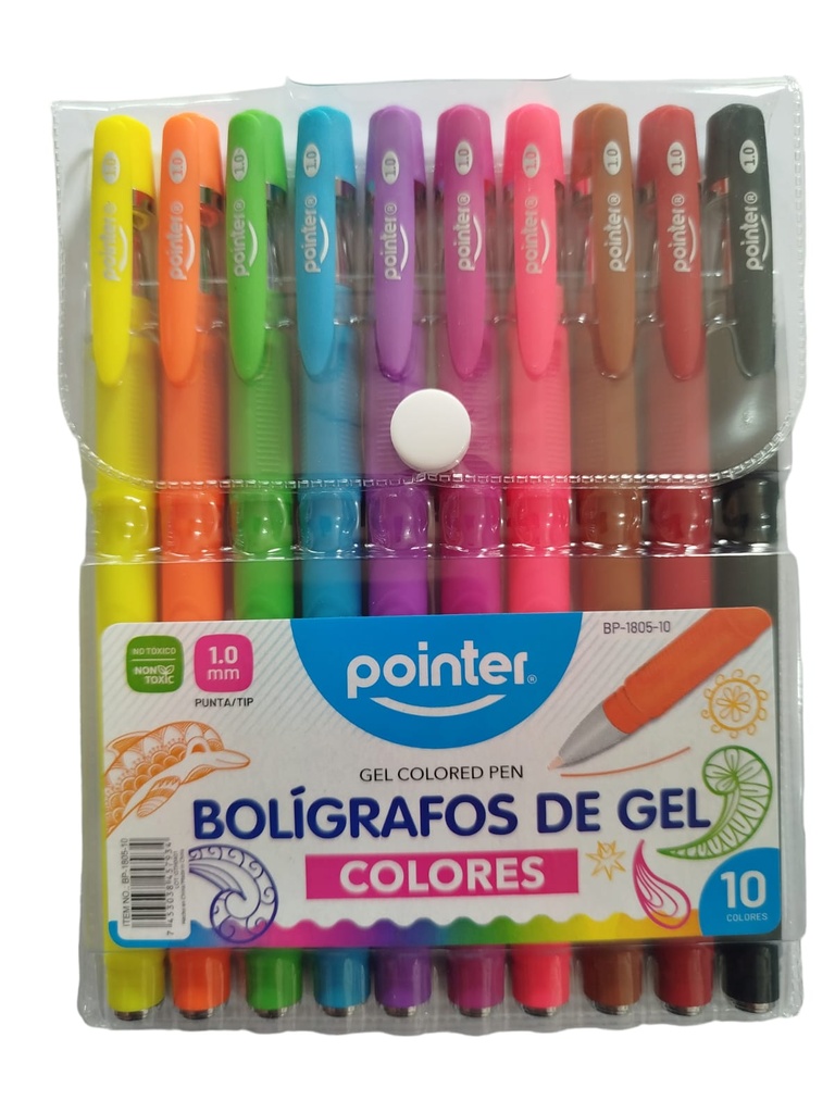BOLIGRAFO POINTER GEL 1.0mm 10 COLORES
