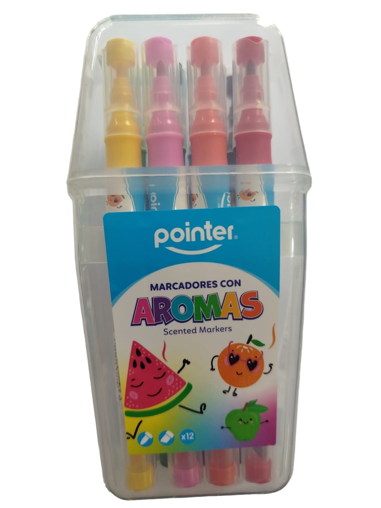 [DIST01076] MARCADOR POINTER C/AROMA DOBLE PUNTA 12 COLORES