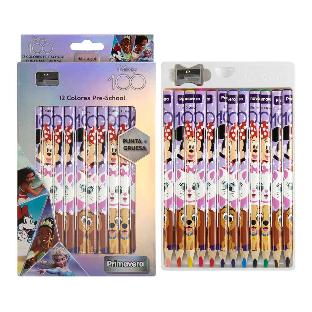 CRAYON DE MADERA PRIMAVERA JUMBO 12 COL. DISNEY NIÑA