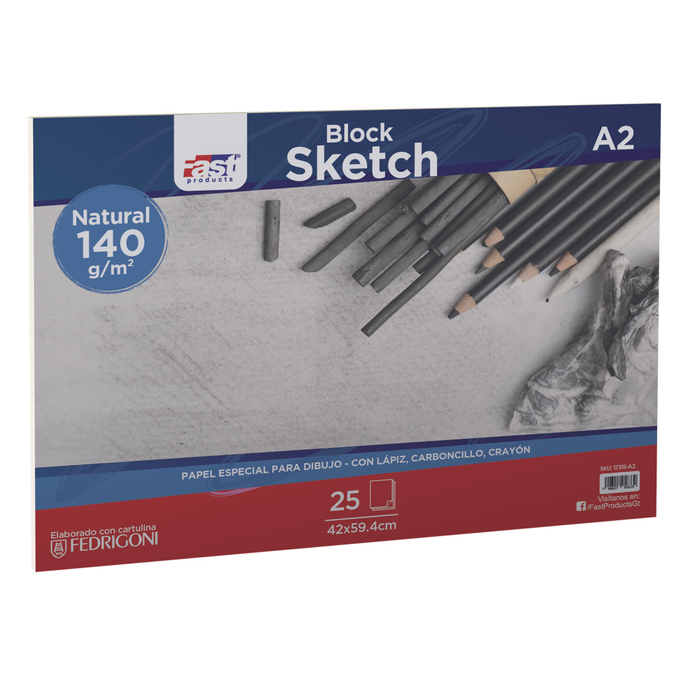 [DIST04410] BLOCK SKETCH FAST 140GR. 25H NATURAL A-2