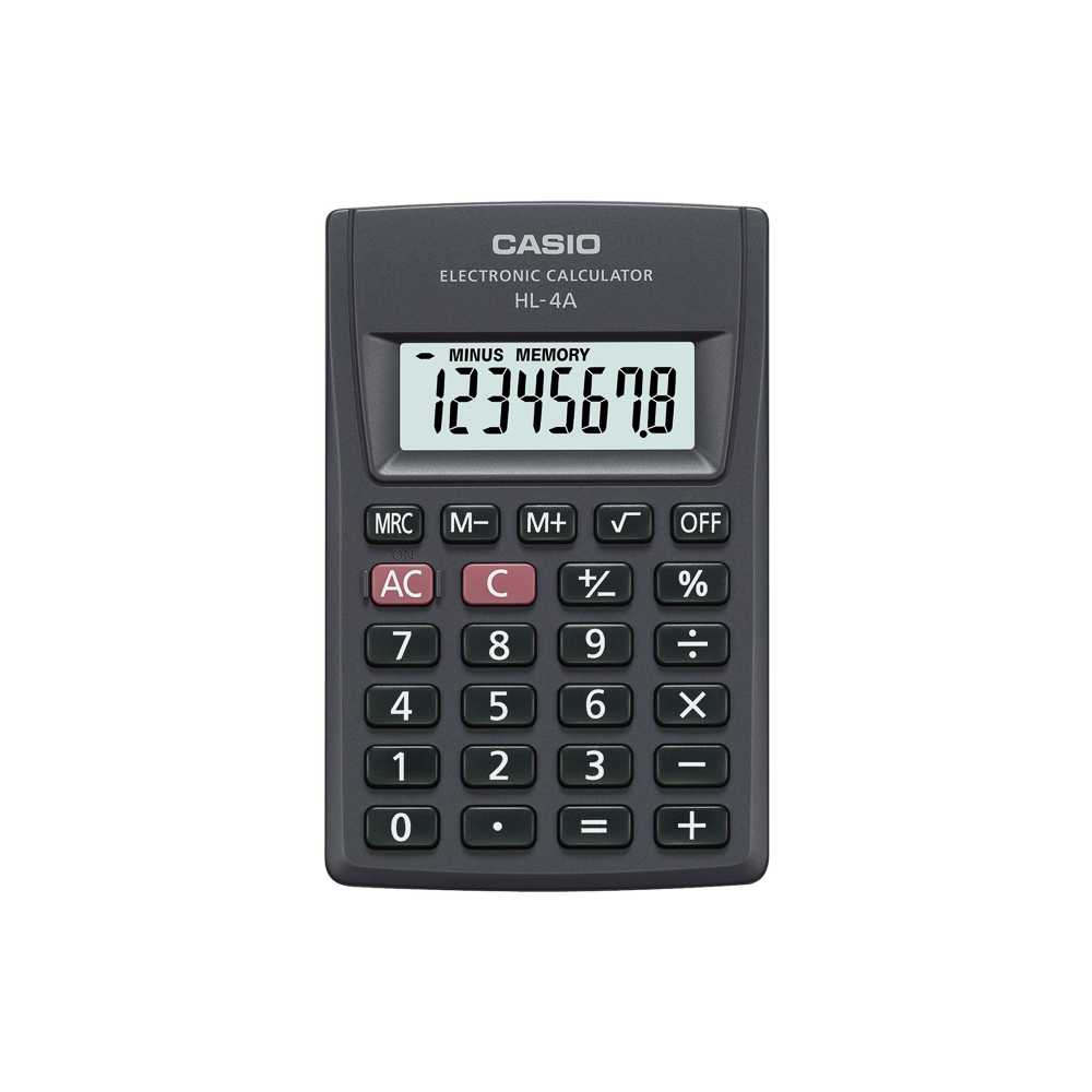 CALCULADORA CASIO D/BOLSILLO HL-4A-W 8DIG.