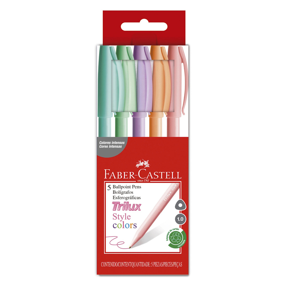 BOLIGRAFO FABER CASTELL TRILUX PASTEL (BX5)