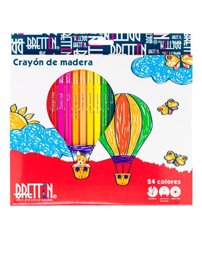 CRAYON DE MADERA BRETTON TRIANGULAR LARGO 24 COL.