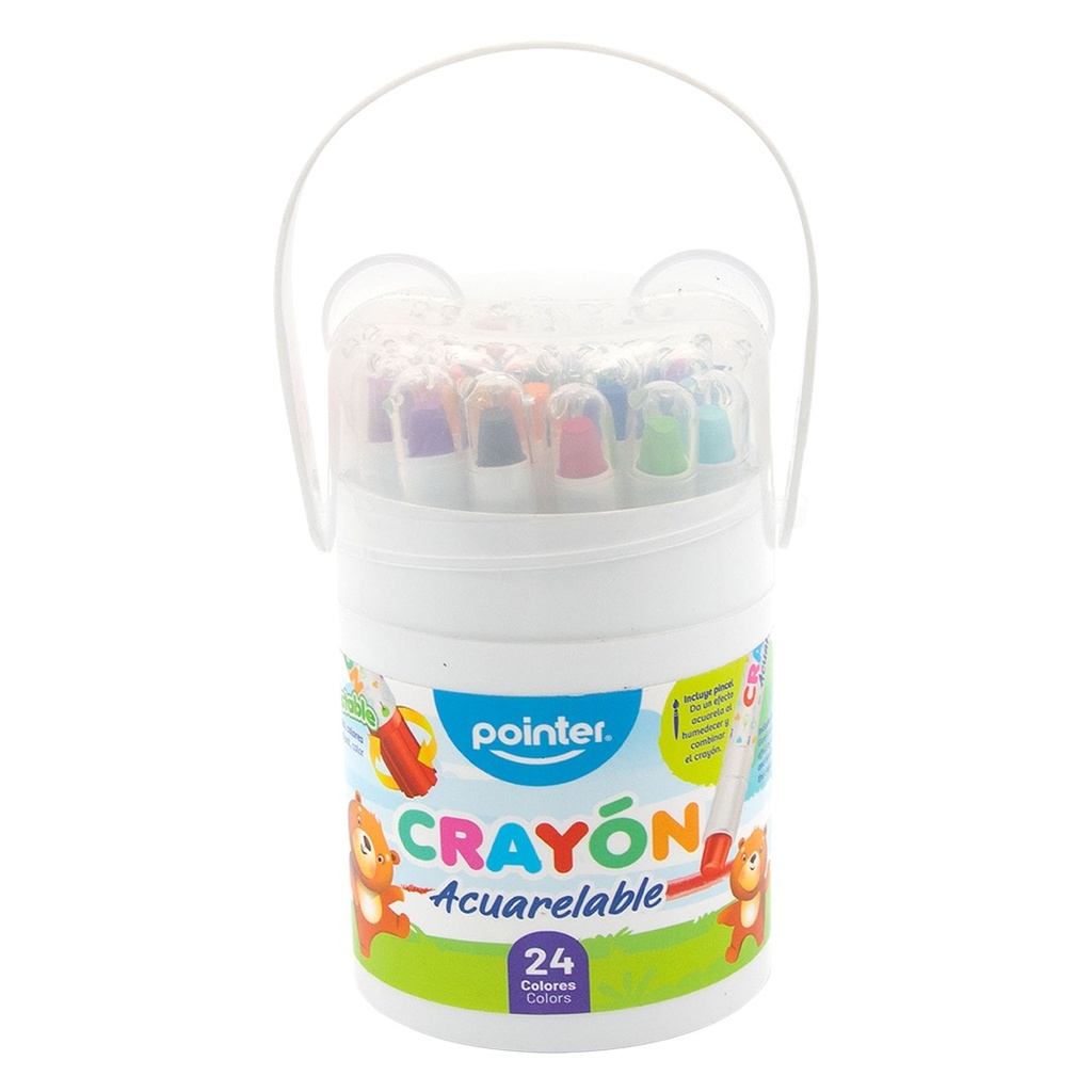 CRAYON DE CERA ACUAREABLE POINTER BOTE 24COL.