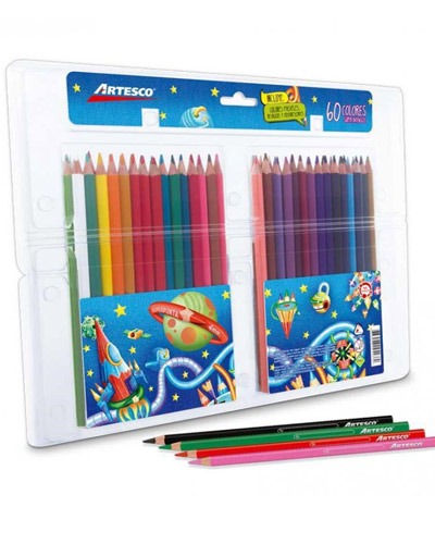 CRAYON DE MADERA ARTESCO 16311015 MINA 4mm. 60 COL.
