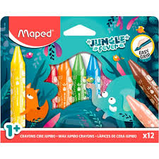 CRAYON DE CERA MAPED 861400 JUNGLE 12 COLORES