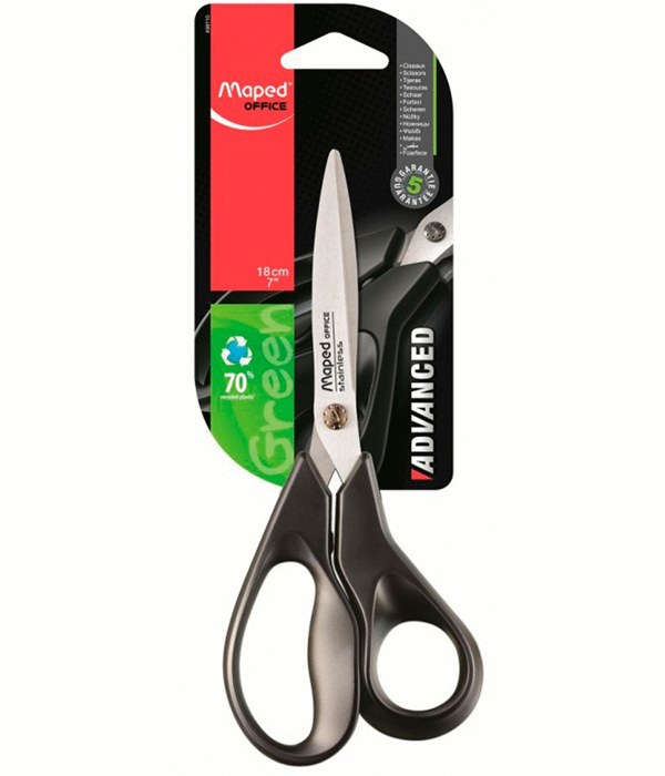 TIJERA MAPED 498110 ADVANCE GREEN 18CM. NEGRO